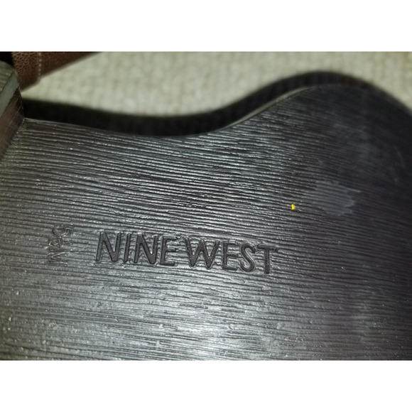 NWOB Womens Boots-NINE WEST-brown/black leather "Josemo" knee high riding-5.5 M - Picture 6 of 6